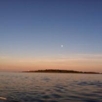Moon rise over Wood Island Light